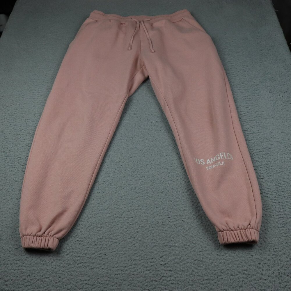 YoungLa Sweatpants Womens Large Pink Drawstring Athletic Comfort College